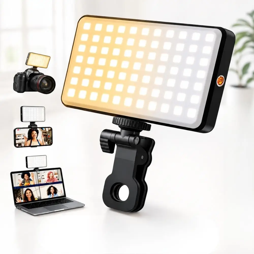 Luz de Preenchimento LED RGB 12x7cm | Clipe Ajustável