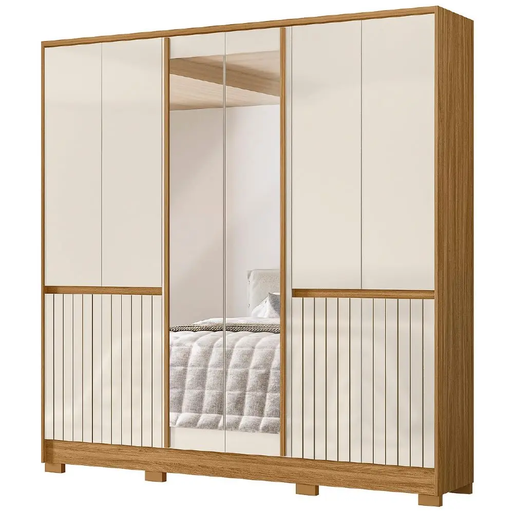 Guarda-roupa Casal com Espelho 4 Gavetas 10 Portas Moval Móveis Crystal Alasca - 1