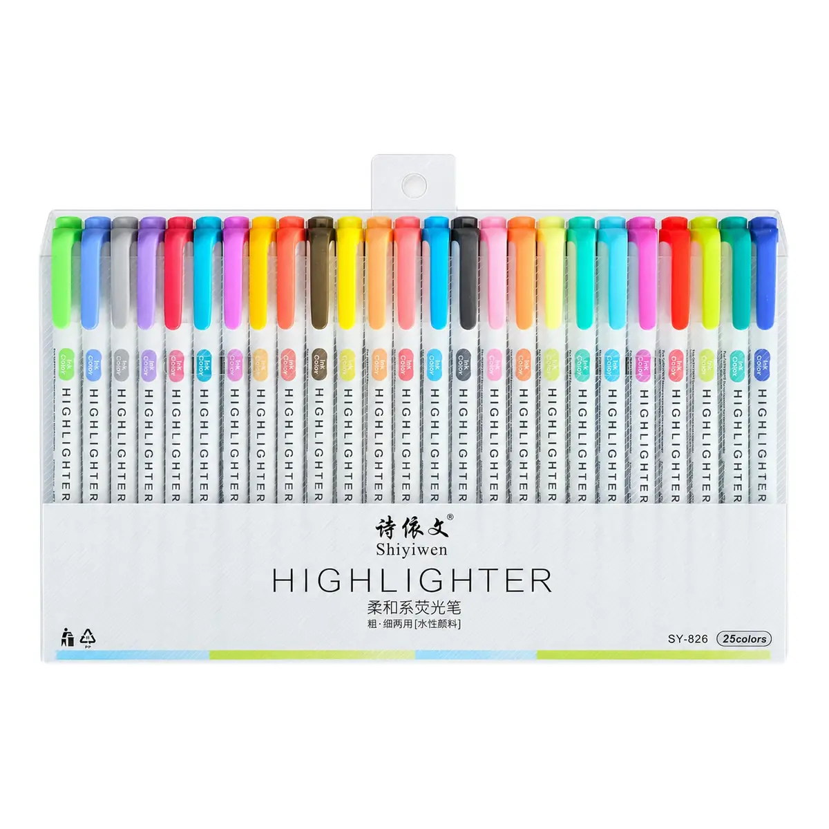 Marca Texto Pastel 25 Cores Ponta Dupla Para Bíblia Planner Bullet Journal | Ponta fina e grossa, escola, escritório, estudos, livros, anotações e organização visual