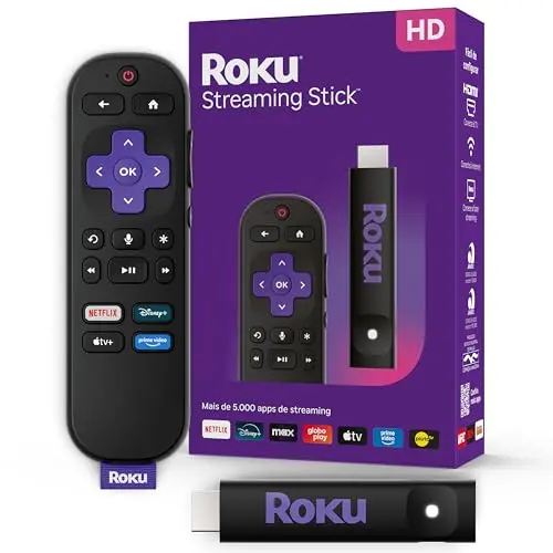 Roku Streaming Stick HD 2025 com controle de voz thumbnail 2