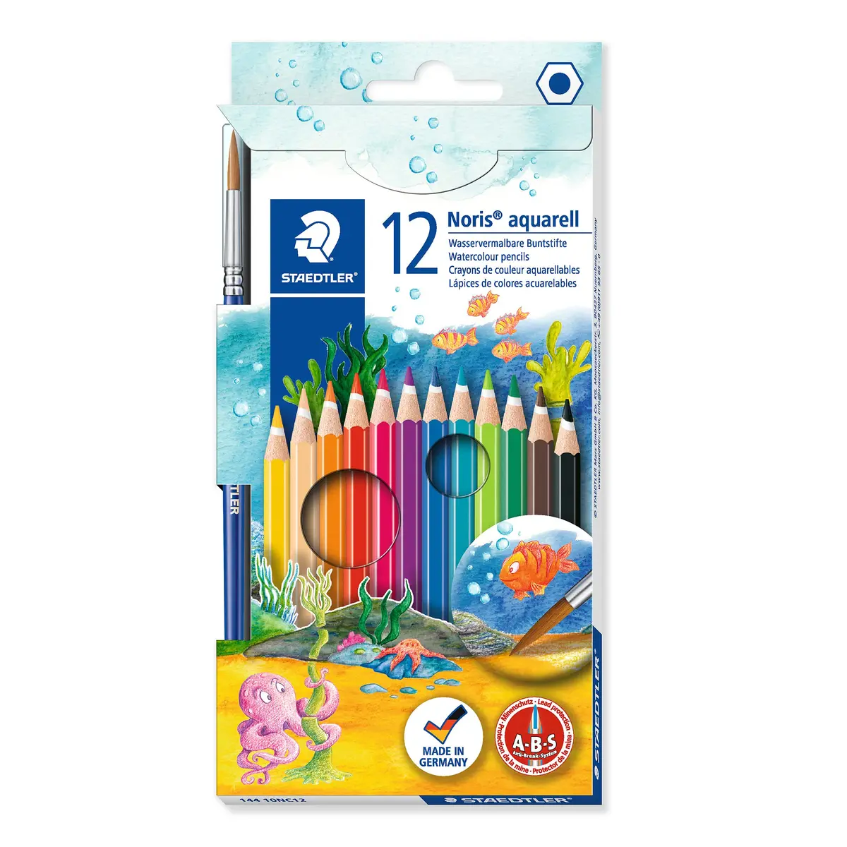 Lápis de Cor Aquarelável, Staedtler, Noris, 144 10NC1212, 12 Cores