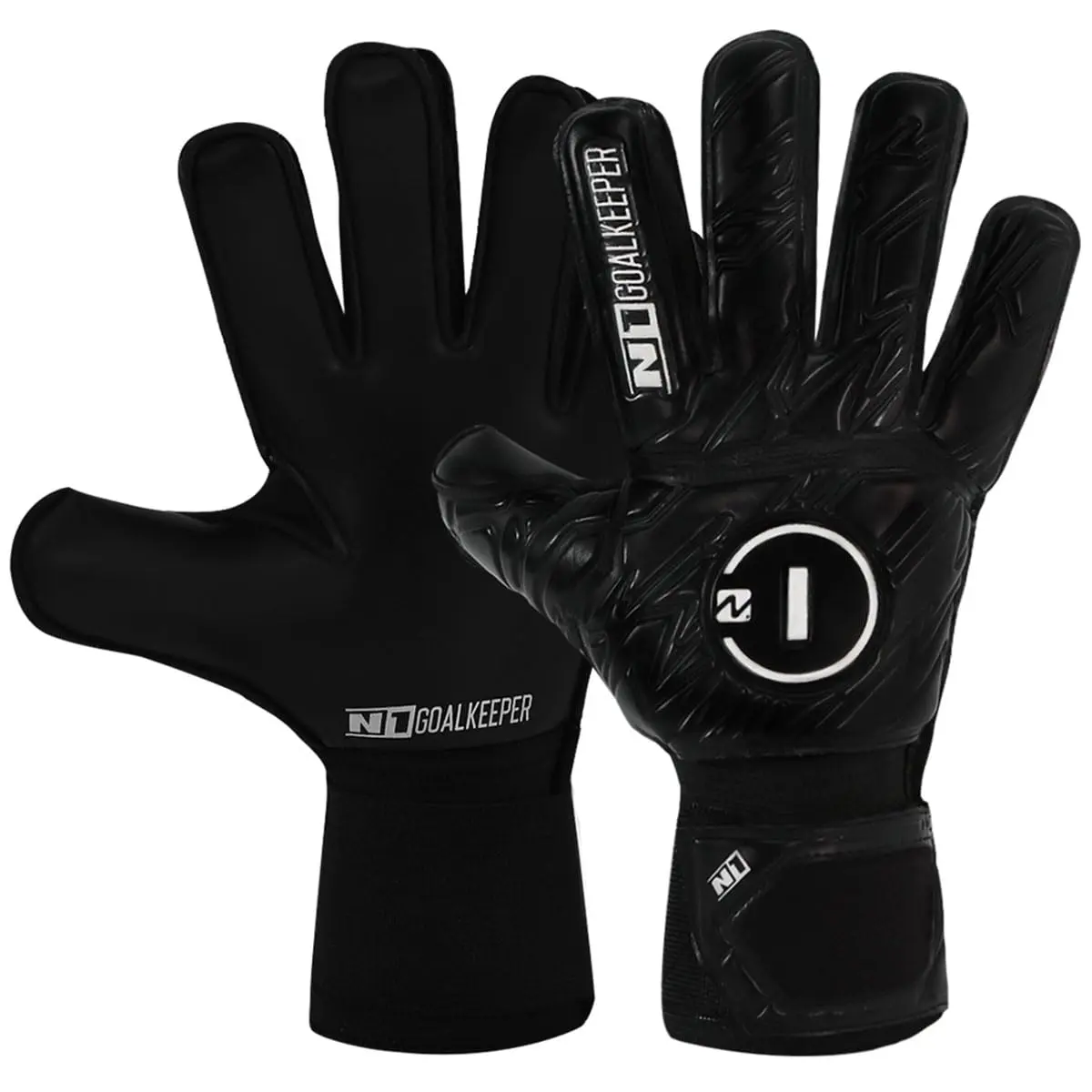Luva de Goleiro Campo e Society Semi Profissional N1 Starter Cor:Black, Tamanho:10