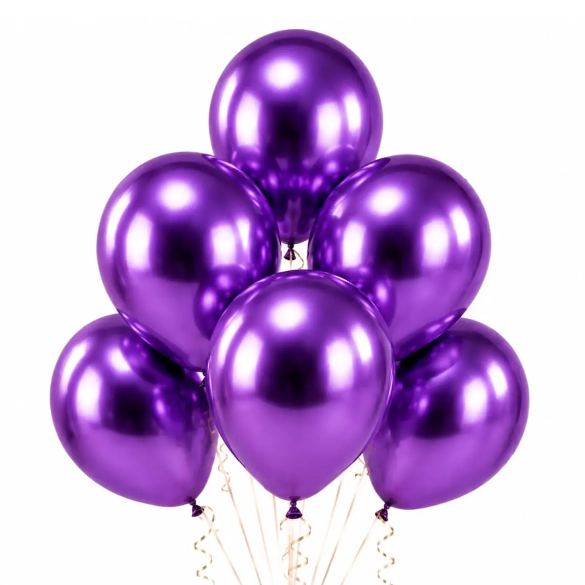 Balões de Látex Cromado Metalizado, 10 Polegadas, 50 Unidades, para Festas e Decoração (ROXO)