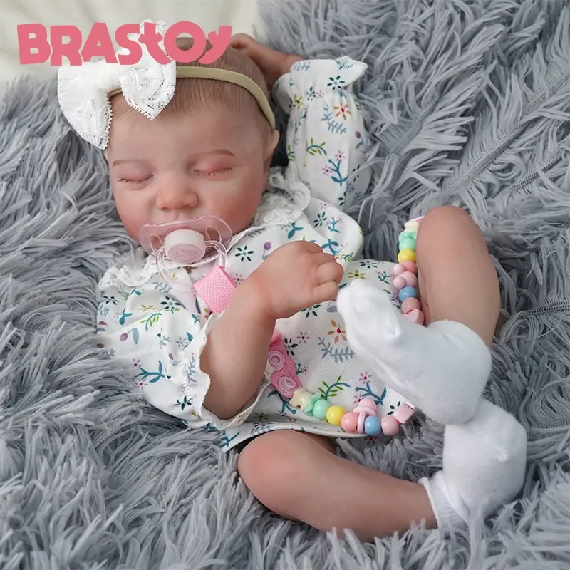 BRASTOY Boneca Reborn Bebê Menina Pintada Realista 48cm Corpo de Silicone Pode Tomar Banho,Enviado do Brasil - 1