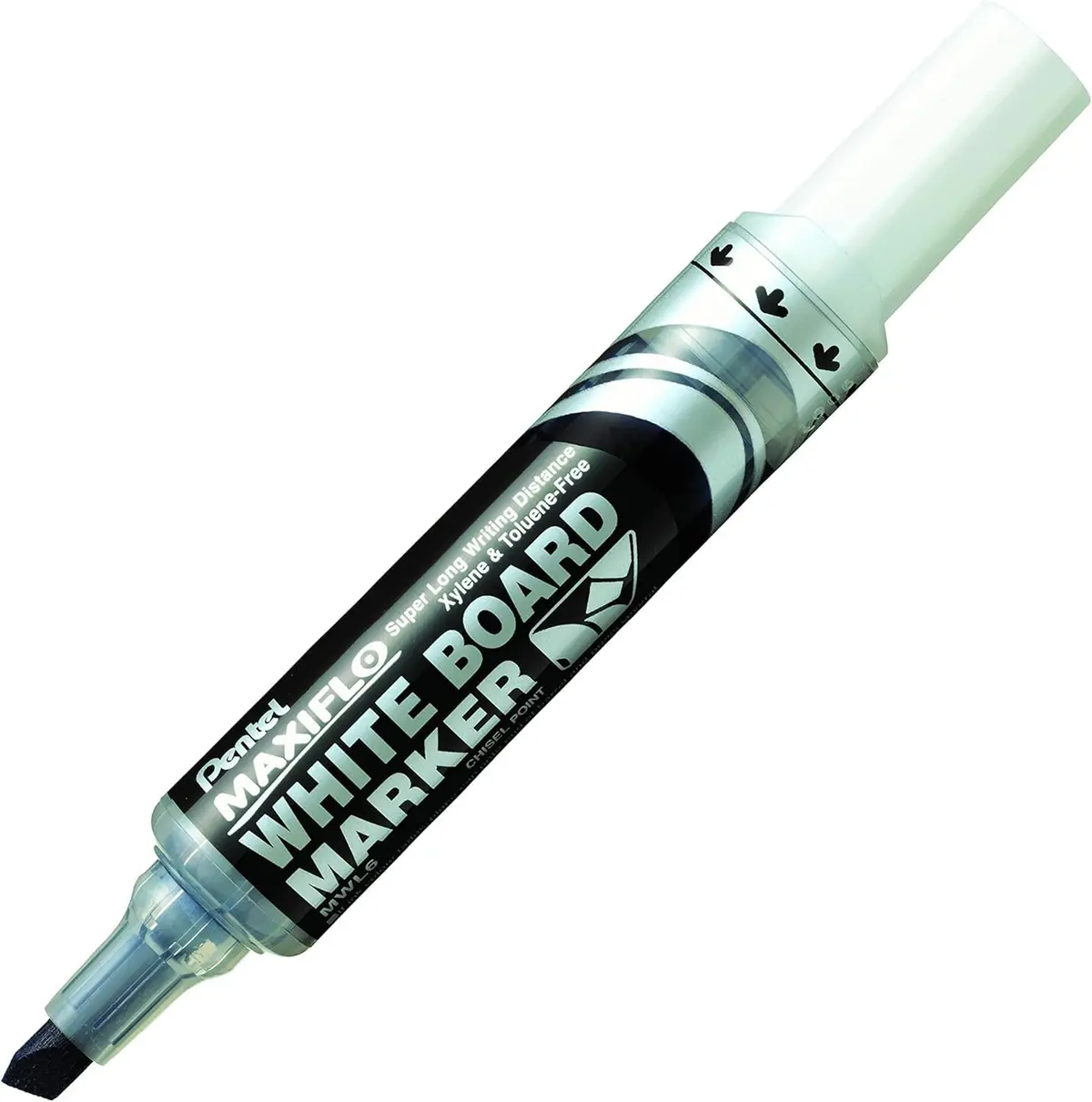 Pentel Marcador Para Quadro Branco MAXIFLO Ponta Chanfrada Preto MWL6-A