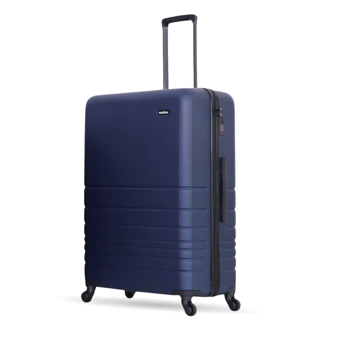 SANTINO Mala de Viagem Grande 32kg Rígida ABS 4 Rodas 360º com TSA Leve Resistente Flexível Antifurto Azul Marinho tamanho 28 polegadas