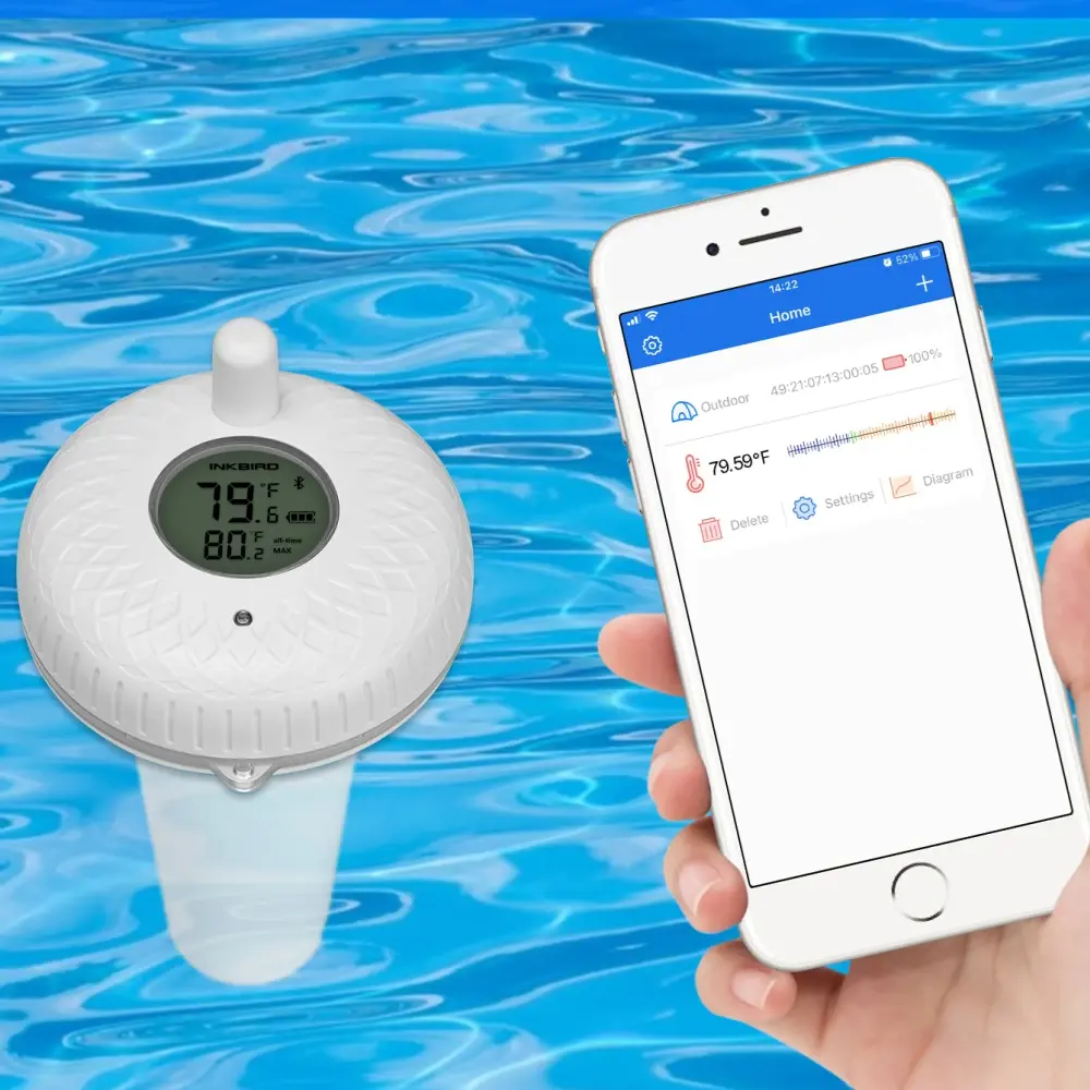 Inkbird piscina flutuante termômetro IBS-P01B bluetooth ipx7 banheira spa banheira de hidromassagem peixes lagoas medidor medição temperatura