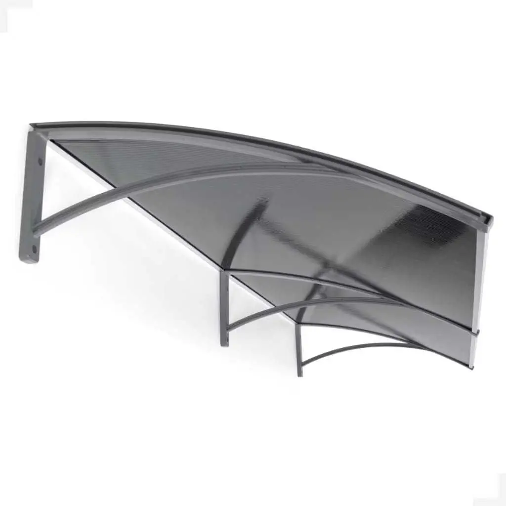 TOLDO POLICARBONATO 1,20Mx70Cm Portas e Janelas, Chuva e Sol 1,20M x 0,70M(CINZA COM FUMÊ)
