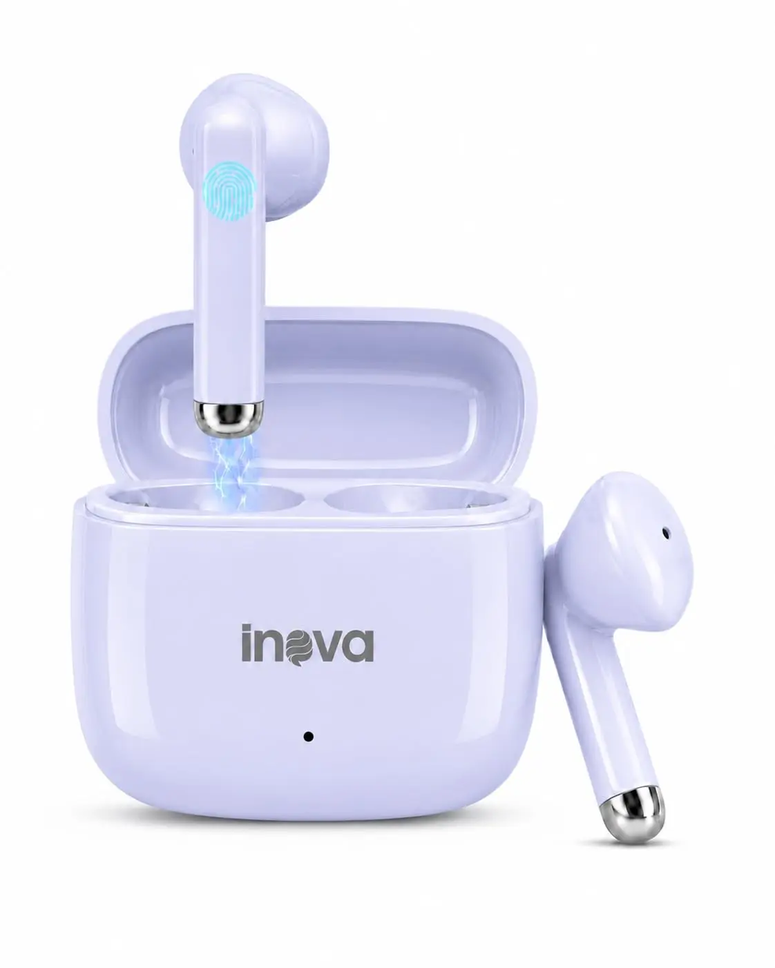 INAVA Fone Ouvido Bluetooth, Hi-Fi, 50H, À Prova d'Água e Poeira - Roxo | TWS Sem Fio, Drivers de 12mm, Microfones Duplos com IA, Compatível com Android e iOS