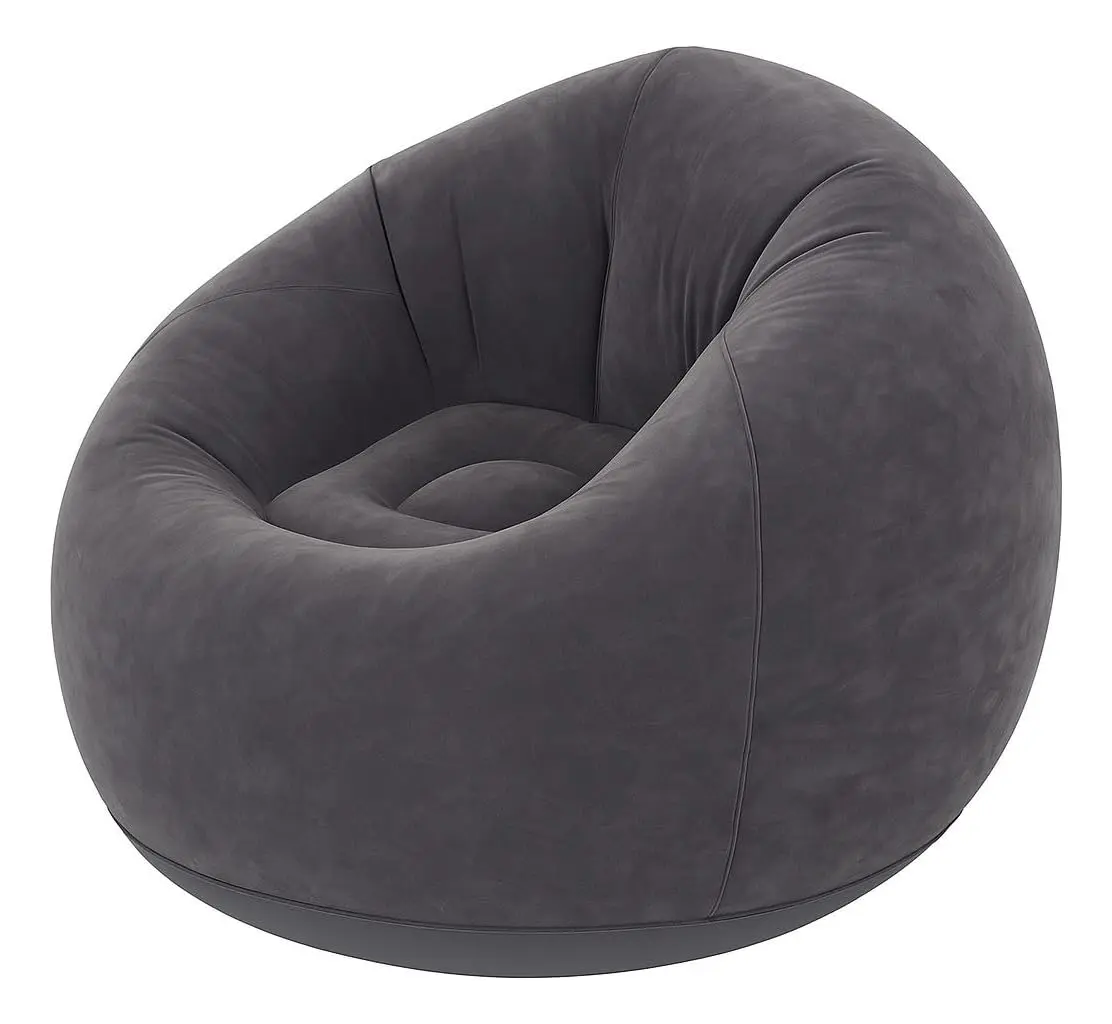 Sofá Poltrona Puff Inflável Deluxe Aveludado Gigante - Impermeável, 100kg, Bomba Inclusa, Conforto Interno, Design Moderno e Portátil - 1
