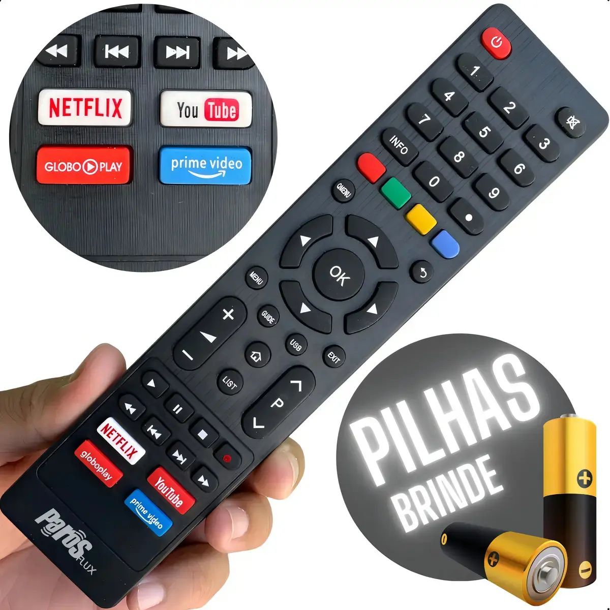 Controle Remoto Para Tv Philco Smart Teclas Netflix, Youtube, Globoplay E Prime Video - 1