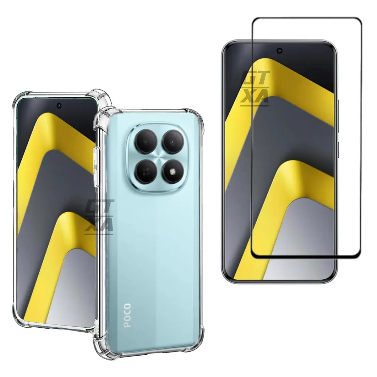 Kit Capa Transparente Anti Impacto e Película Para Xiaomi Poco M8 5G - 1