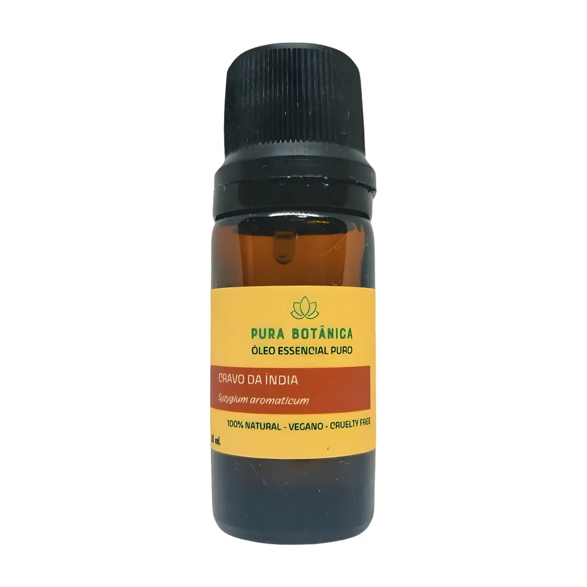 Óleo Essencial de Cravo-da-Índia Syzygium Aromaticum 10 ml - Pura Botânica | 100% Puro, Syzygium aromaticum da Índia, Aroma Quente, Difusor, Casa Aconchegante e Unhas