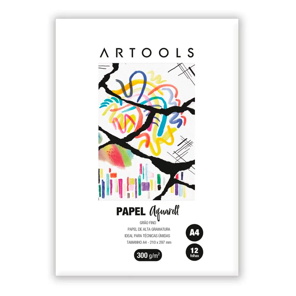 Papel ARTOOLS Aquarell A4 Celulose 300 g/m 12 Folhas