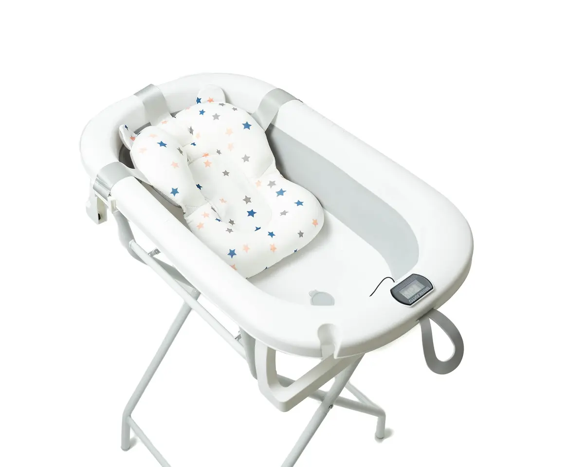 Banheira para Bebê Encanto com Almofada de Apoio Ninho e Suporte BRINKANTO | Banheira infantil, almofada de apoio e suporte