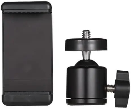 Kit Cabeça de Bola com Suporte para Celular 360º Tripé Rosca 1/4 Ring Light