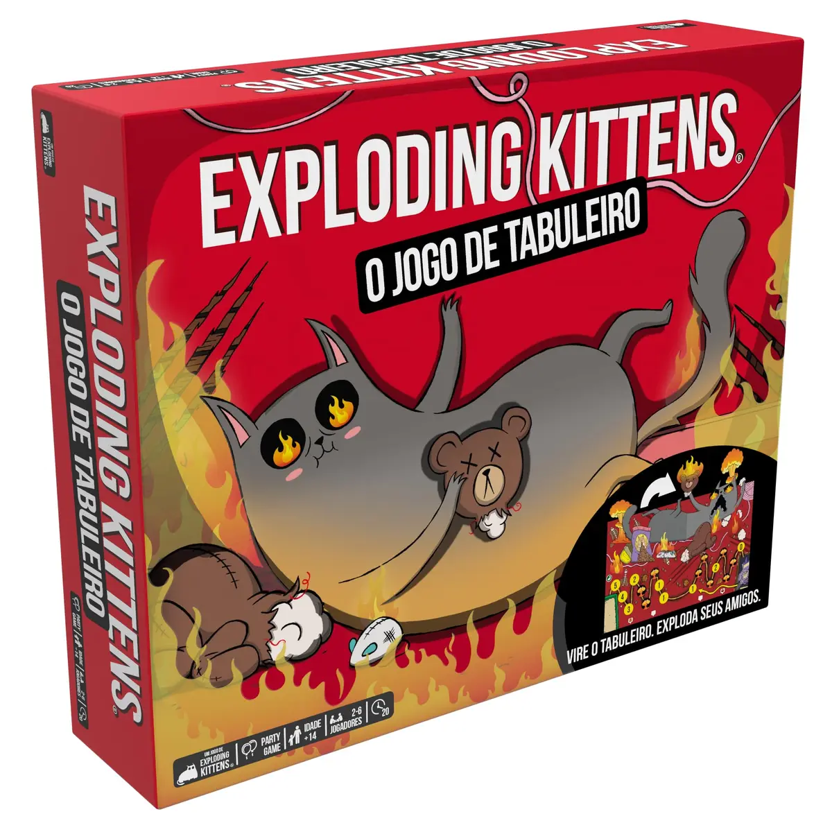 Asmodee,Exploding Kittens:O Jogo de Tabuleiro, Idade +14, 2-6 jogadores, Partidas de até 20 min.