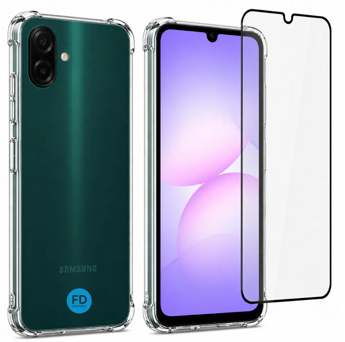 Kit Capa para Galaxy A07 Anti Impacto Transparente + Película – FD.