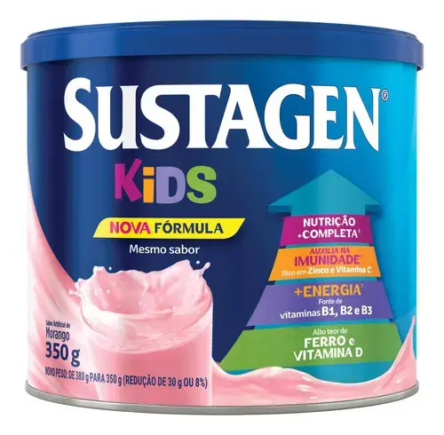 Complemento Alimentar Sustagen Kids Morango 350g Lata