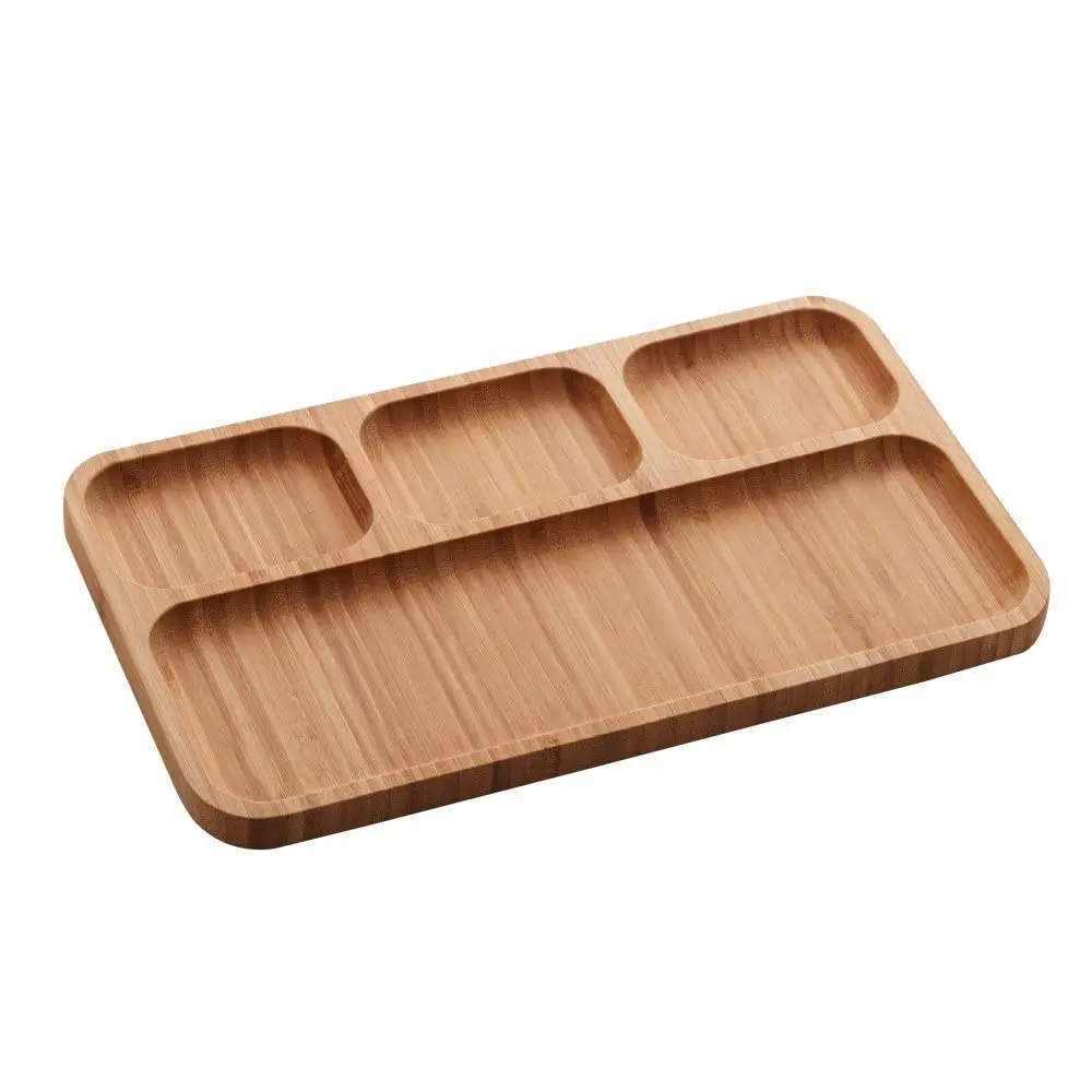 LYOR - Petisqueira de Bambu com 4 Divisórias Línea 33cm x 19,5cm 1,5cm
