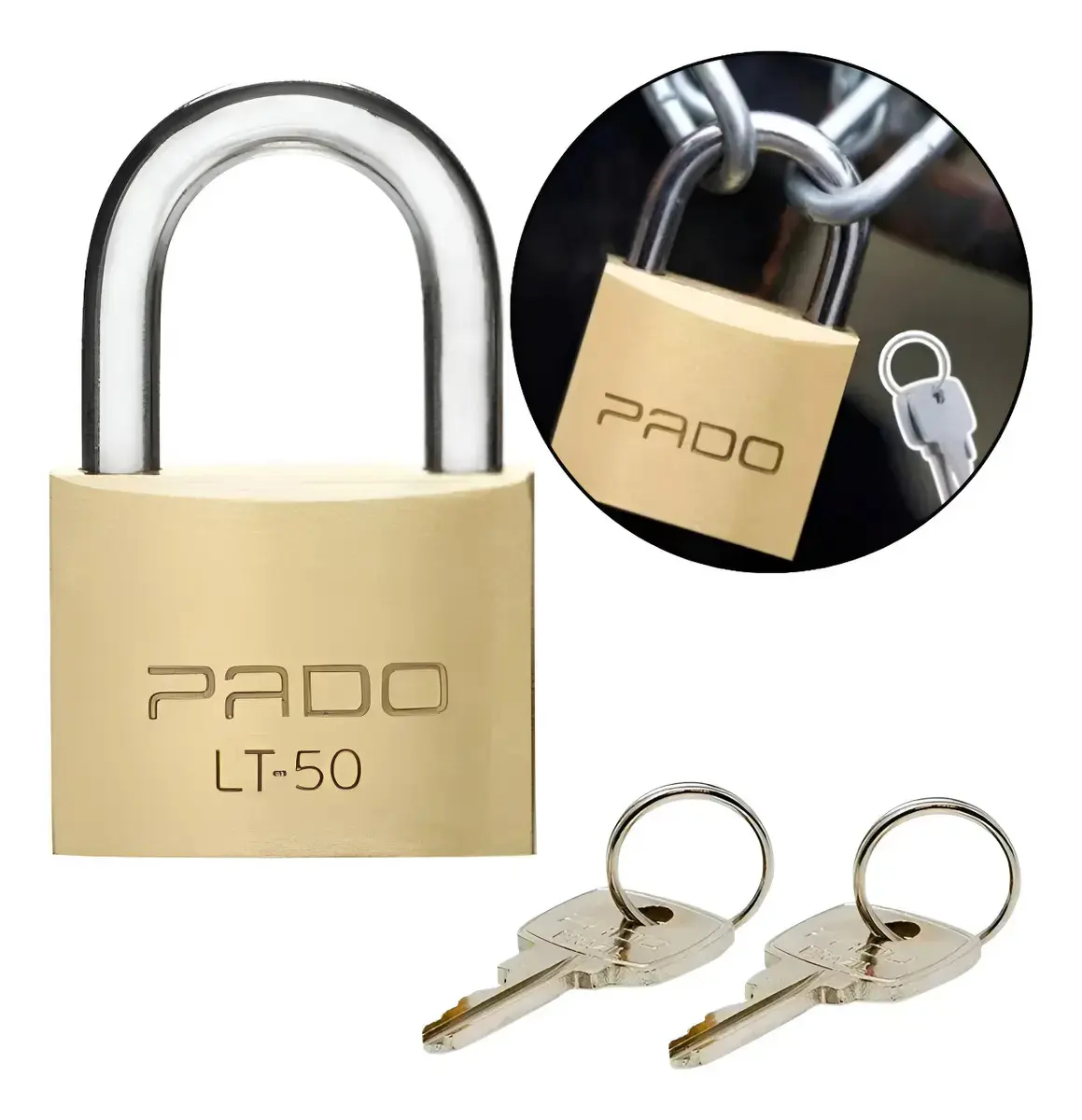 Cadeado Pado LT-50 Com Chave Dourado - 1