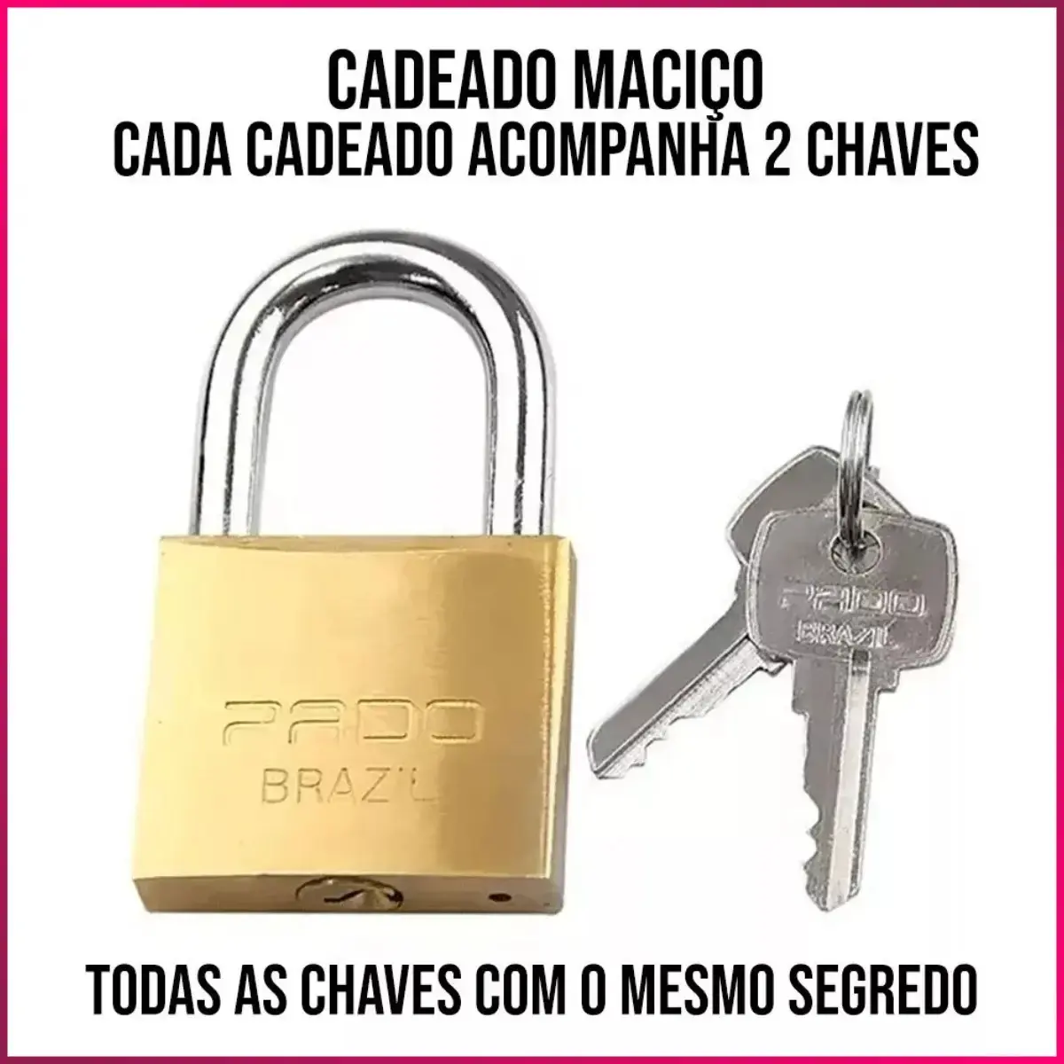 Cadeado Pado LT-50 Com Chave Dourado thumbnail 4