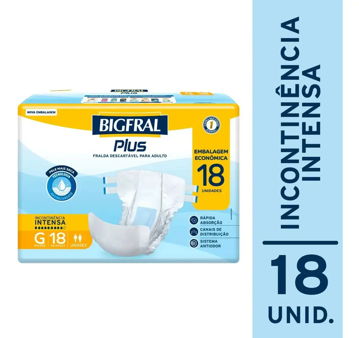 Fralda Bigfral Regular Plus Tamanho G 18 Unidades