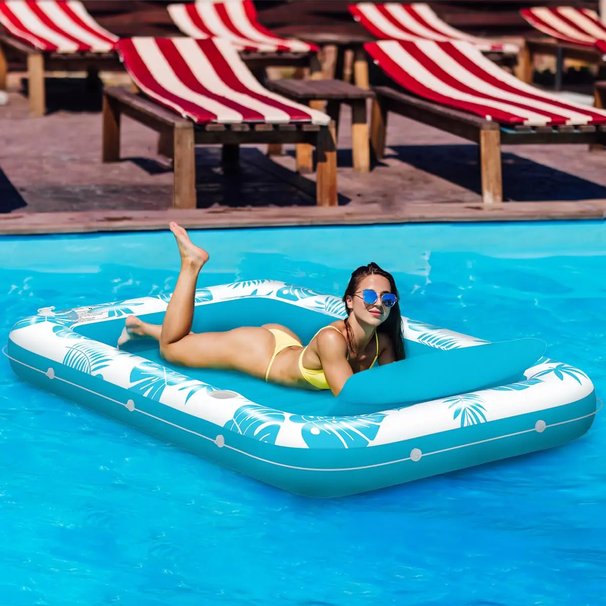 Boias Infláveis Piscina Adulto Espreguiçadeiras Flutuantes Com Porta-Copos | boia inflável piscina para adulto, espreguiçadeira flutuante, colchão inflável água, boia de descanso