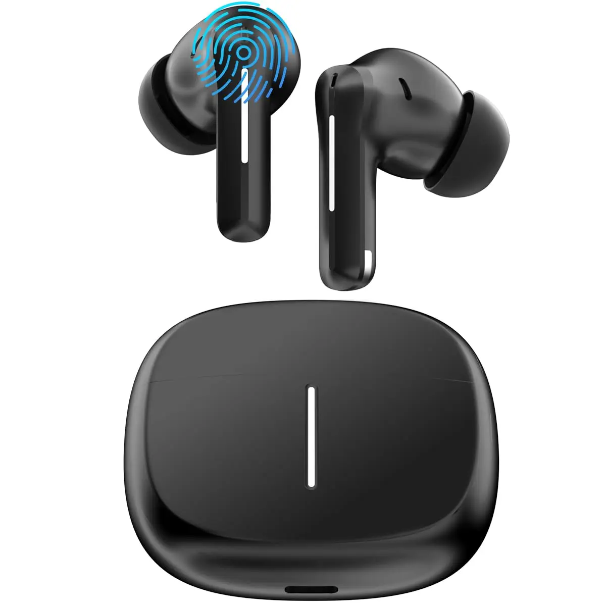 Fones Bluetooth 5.3 com ANC, 42H de Bateria e Graves Profundos | Cancelamento de Ruído ANC, Controle Touch e Proteção IPX5; Som Imersivo com Graves Profundos para Uso Diário