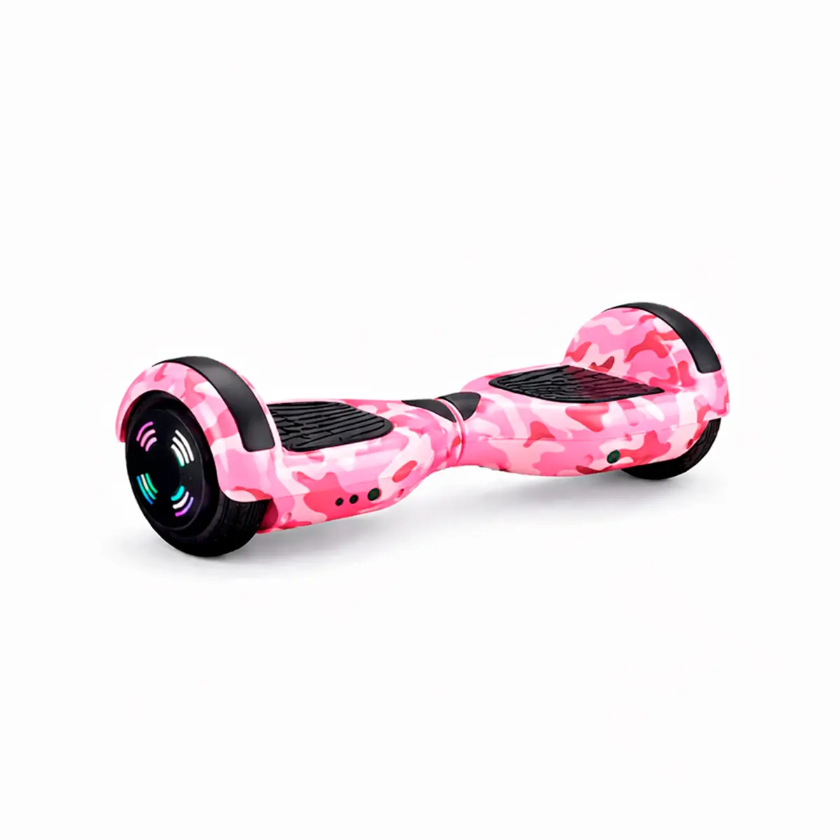 Hoverboard Skate Elétrico 6.5" com Bolsa Led Bluetooth Rosa Camuflado