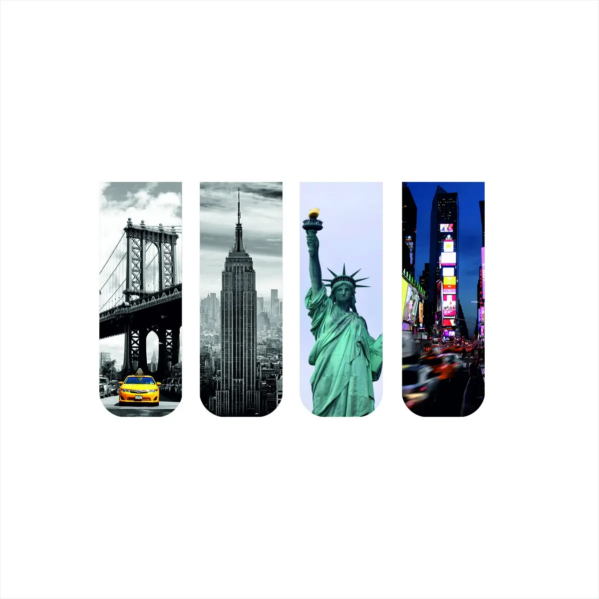 Kit 4 Marcadores De Páginas Magnéticos New York