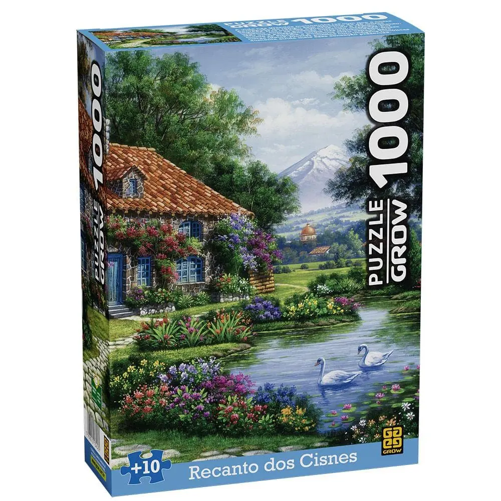 Quebra Cabeça 1000 Peças Recanto dos Cisnes Grow, Multicor - 1