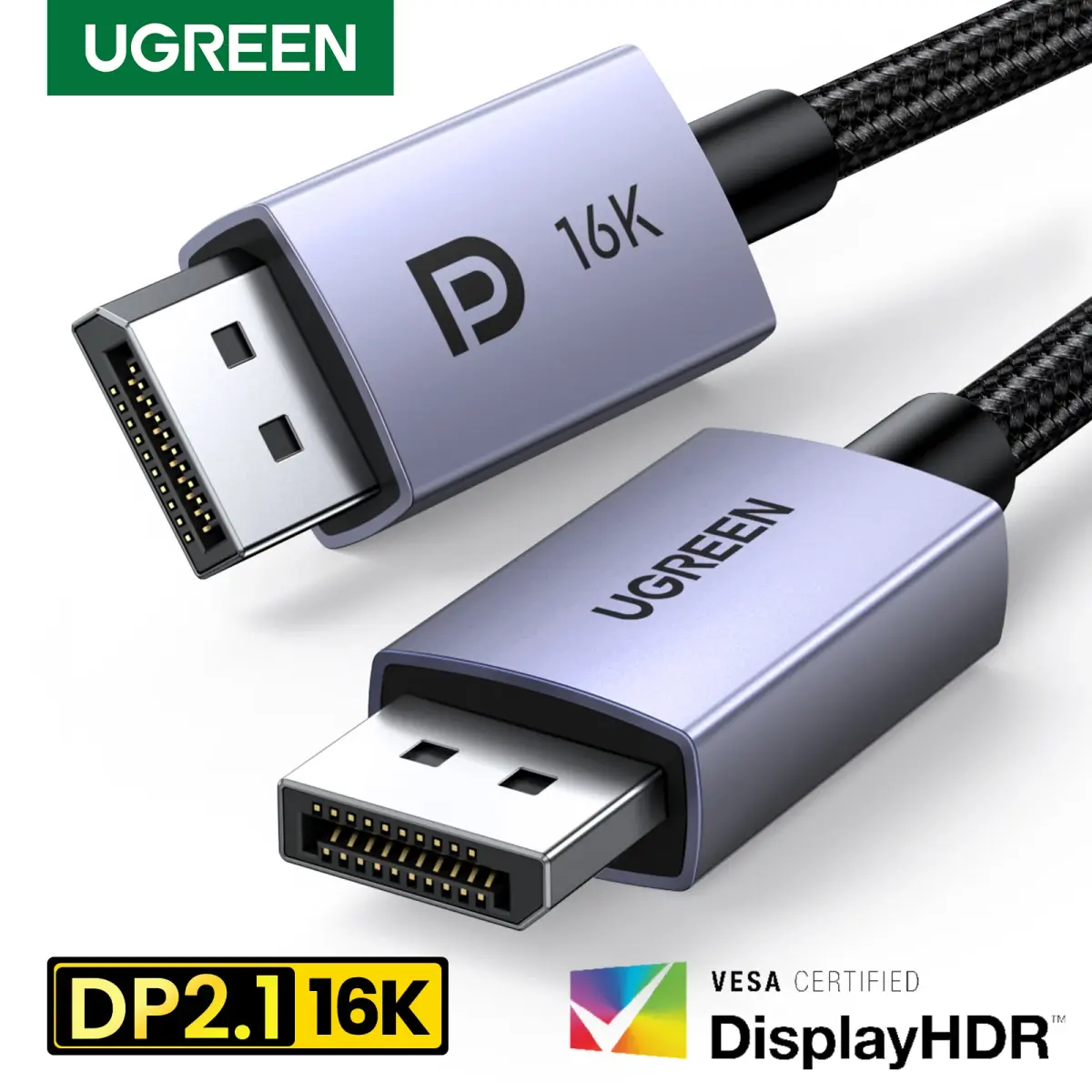 Ugreen displayport cabo 8k dp1.4 4k144hz cabo de áudio e vídeo para xiaomi tv caixa computador portátil monitor de vídeo jogo dp cabo exibição porto DP Cable Display Port