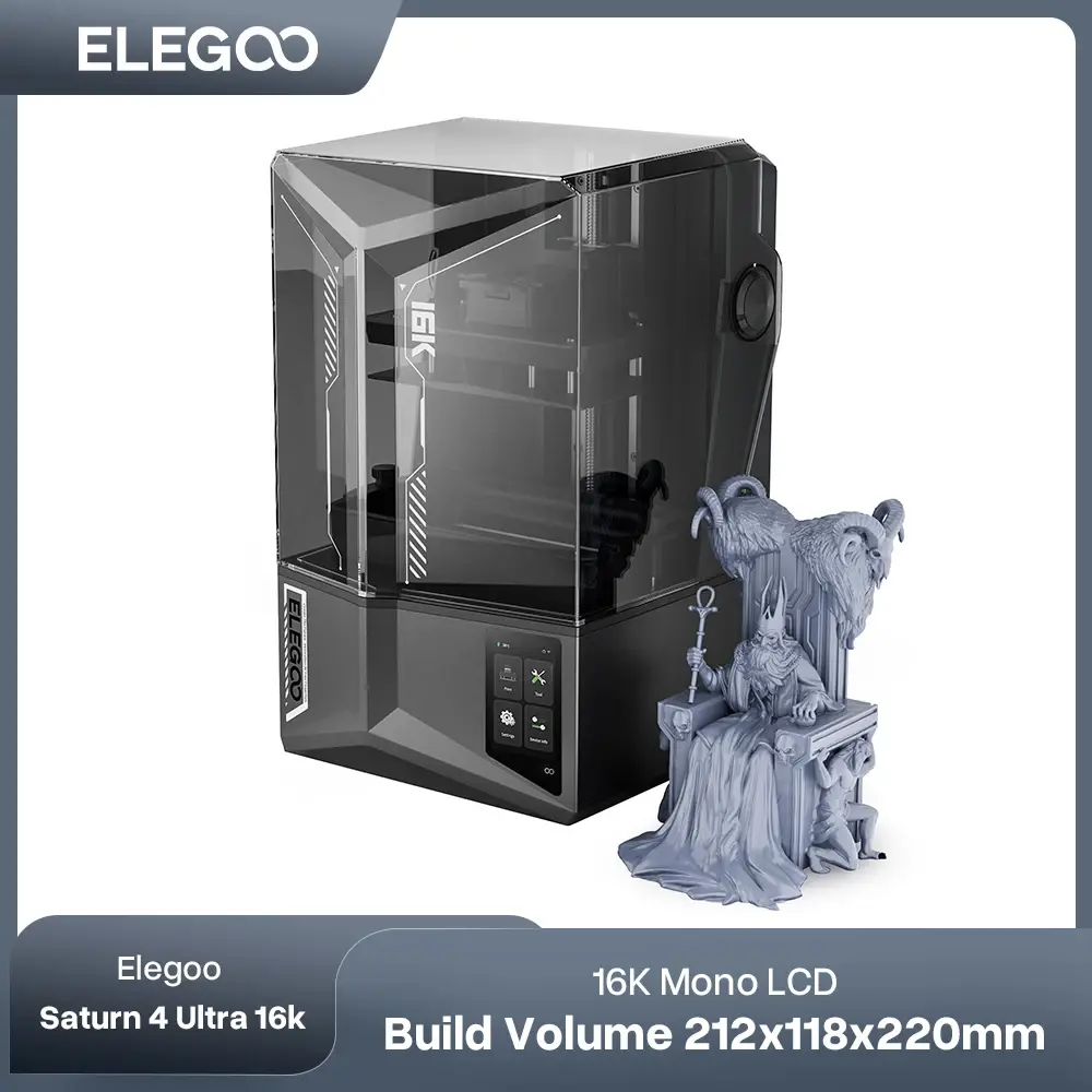 ELEGOO SATURN 4 ULTRA 16K Resina Impressora 3D com Monitoramento de Impressão AI 150 mm/h Tamanho de Impressão de Alta Velocidade 212x118x220mm