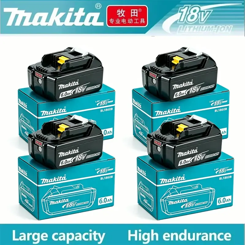 Bateria original Makita 18V recarregável 6.0Ah substituindo a bateria de ferramenta elétrica Makita DDF487 BL1840 BL1850 BL1860B BL1830B.