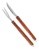 Kit Churrasco Inox com Cabo de Madeira 2 Peças