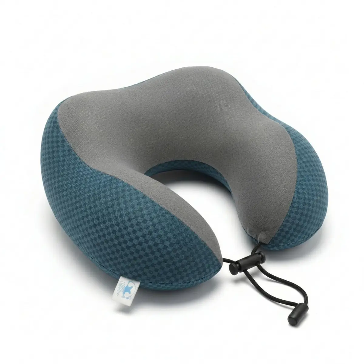 Travesseiro de Viagem Pescoço U Ergonômico, Apoio Cervical, Capa Removível com Zíper, Leve 30x25cm, Avião Carro Ônibus (AZUL)