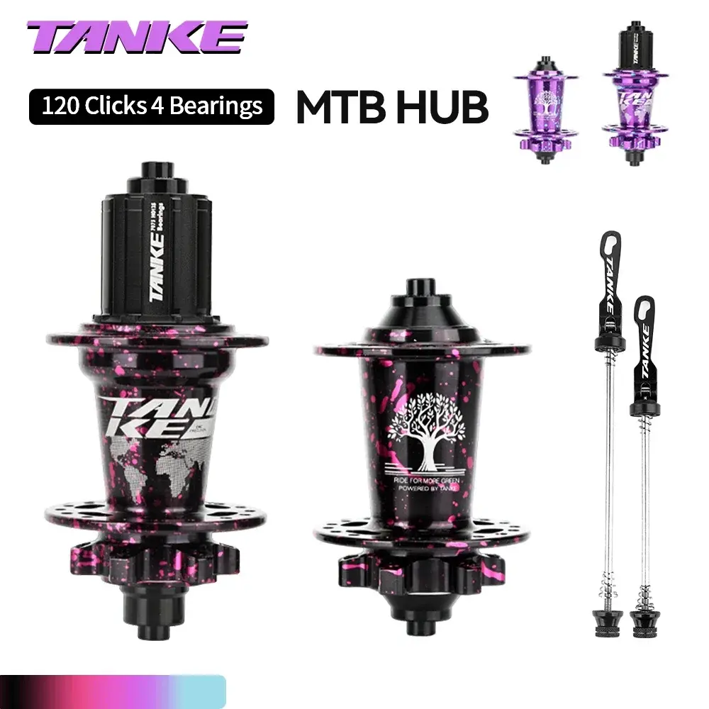 TANKE 120 Clique Hub 6 Rolamento Mountain Bike MTB Dianteiro Traseiro 32 36 Furos QR Através Do Eixo Troca Freio A Disco