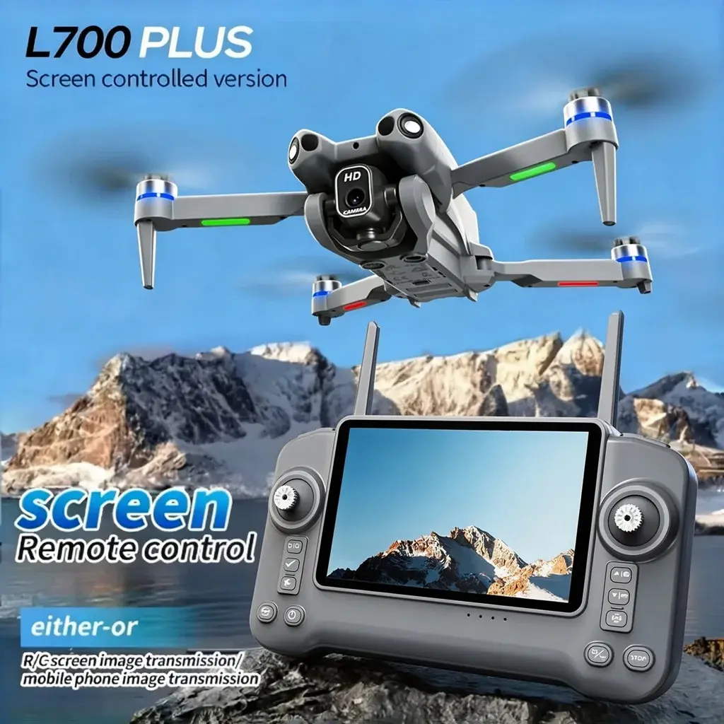 NOVO Drone Dobrável L700 MAX 4K Profissional com Câmeras Duplas HD, UAV de Segurança com Desvio de Obstáculos, Motor Brushless, WIFI FPV, Mini Quadricóptero RC - 1