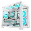 Gabinete Gamer Liketec Cube Kirra, RGB, Mid Tower, Vidro Temperado, White, Sem Fonte, Com 4 Fans - 1