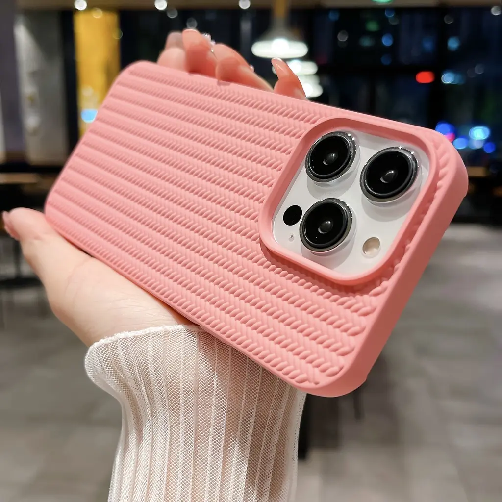 Capa De Telefone Simples De silicone Tecido De Cor Sólida Antiderrapante E À Prova De Choque Adequada Para iPhone 17 16