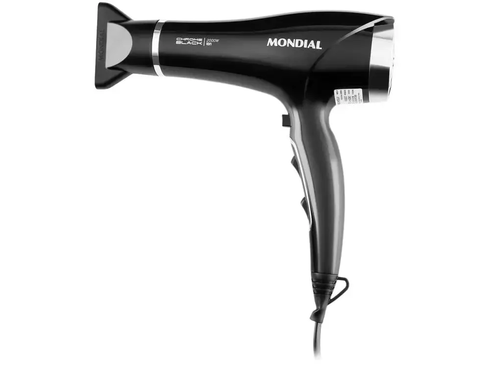 Secador de Cabelo Mondial Tourmaline Íon Preto - 110V