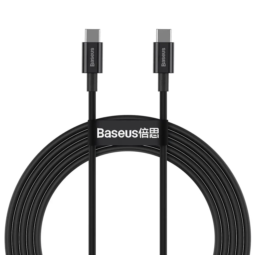 Baseus Cabo de dados de carregamento rápido da série superior tipo C para tipo-C 100W 2m preto, USB - 1