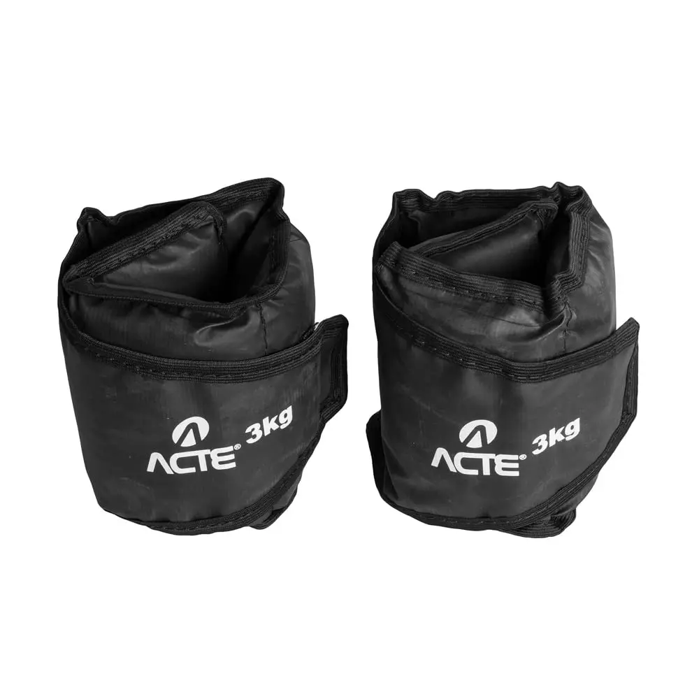 Acte, Par de Caneleiras 3kg em Bagum para Treinamento Funcional e Musculação, T302, Preto
