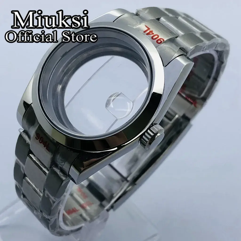 Miuksi 36mm/40mm prata caso safira vidro data caber nh35 nh36 nh34 eta2824 2836 mingzhu dg2813 3804 miyota8205 8215 movimento - 1