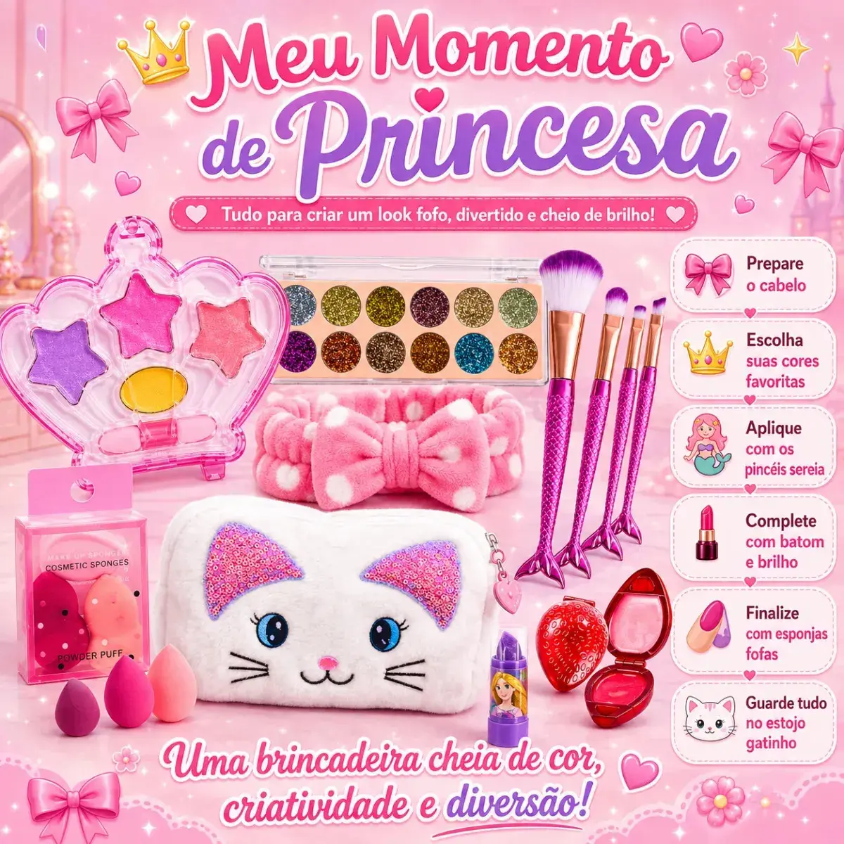 Conjunto De Maquiagem E Skin Care Infantil Blogueirinha thumbnail 2