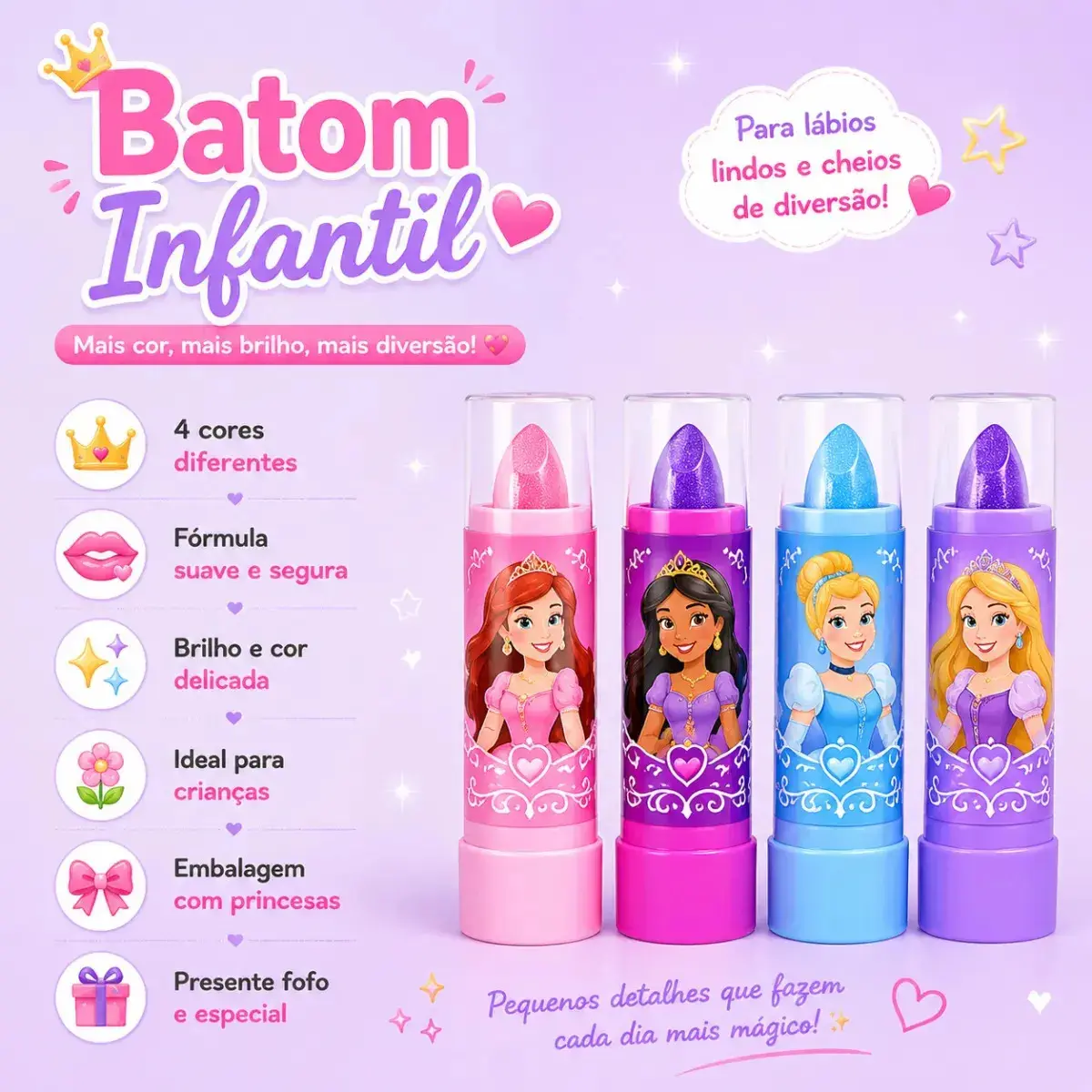 Conjunto De Maquiagem E Skin Care Infantil Blogueirinha thumbnail 4