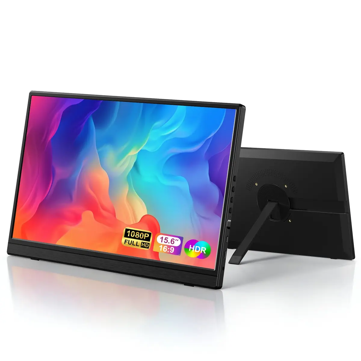 Bettdow Monitor Portatil 15,6'', FHD 1080P Monitor Portátil Conectado | Com USB C Dupla/HDMI, IPS Extensor De Tela para Notebook com VESA e Suporte ajustável Funda, Plug and Play