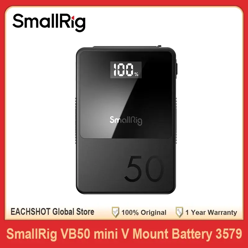 SMALLRIG V Mount Bateria VB50 50Wh 3400mAh V Lock Bateria com saída de 45W USB-C D-TAP USB-A portas DC duplas para câmera filmadora