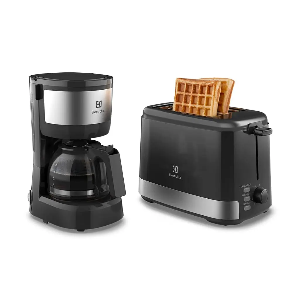 Electrolux Kit Cafeteira 15 Xícaras e Torradeira Elétrica 8 Níveis Electrolux Efficient Inox (ECT10) 127V - 1